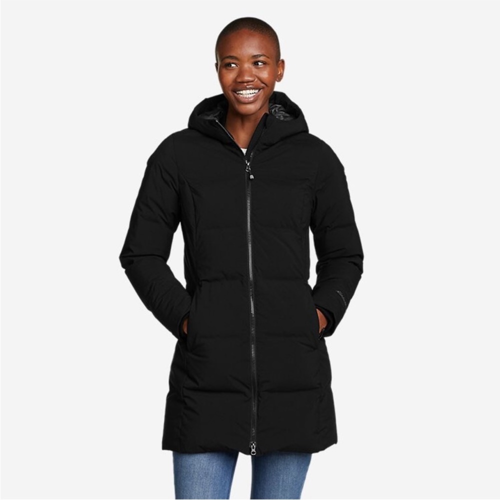 Eddie Bauer Glacier Peak Seamless Stretch Down Parka black Sz XS NWT